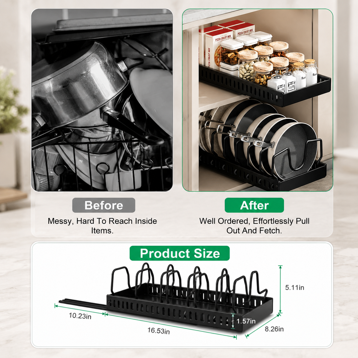 Pull-Out Pots & Pans Organizer